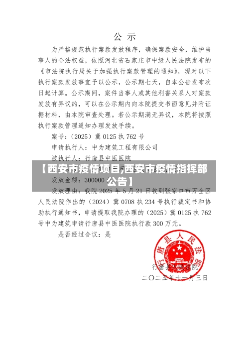 【西安市疫情项目,西安市疫情指挥部公告】-第2张图片