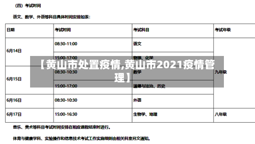 【黄山市处置疫情,黄山市2021疫情管理】