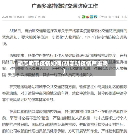 胡志明市疫情如何(胡志明疫情严重吗)