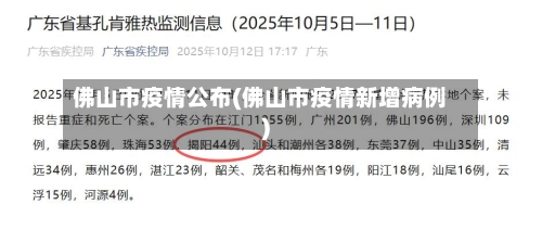 佛山市疫情公布(佛山市疫情新增病例)