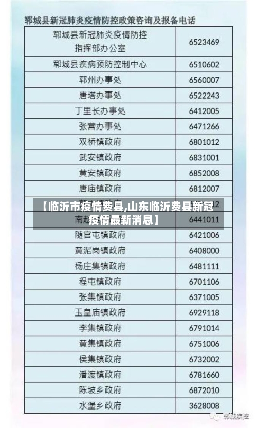 【临沂市疫情费县,山东临沂费县新冠疫情最新消息】-第3张图片