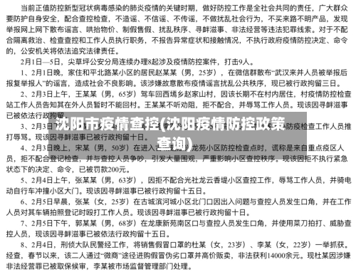 沈阳市疫情查控(沈阳疫情防控政策查询)-第2张图片