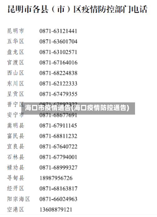海口市疫情通告(海口疫情防控通告)-第1张图片