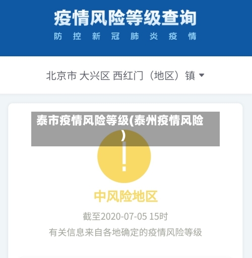 泰市疫情风险等级(泰州疫情风险)-第1张图片